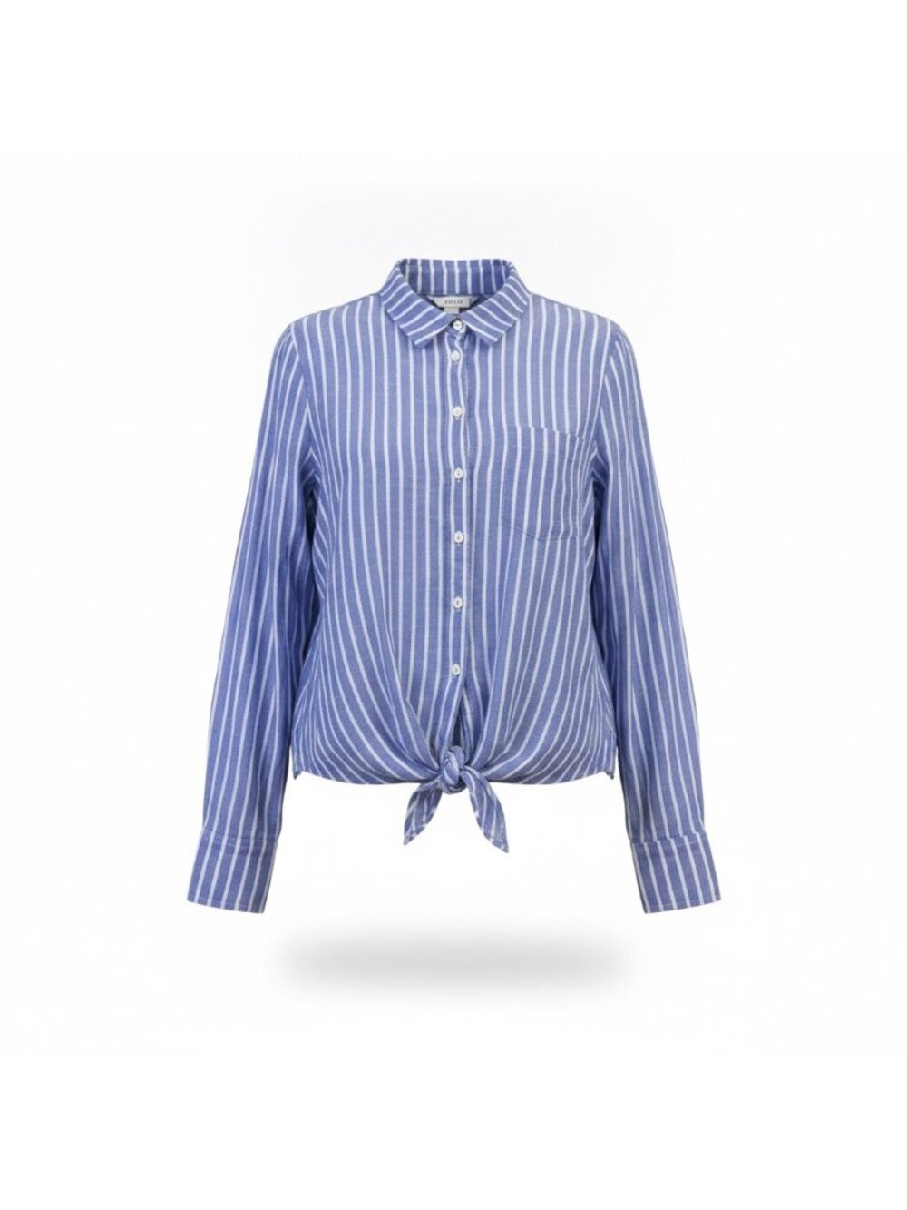 J. Crew Womens Blue & White Striped Long Sleeve Button-Up Tie Front Shirt Size M